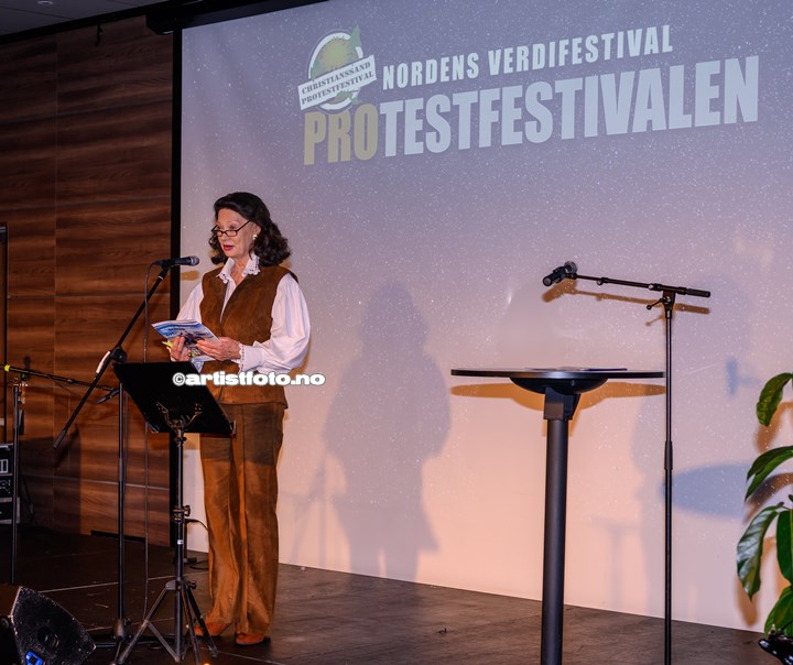 Åse Kleveland på Protestfestivalen 2020 , Kristiansand. Foto: Svein Erik Nomeland
