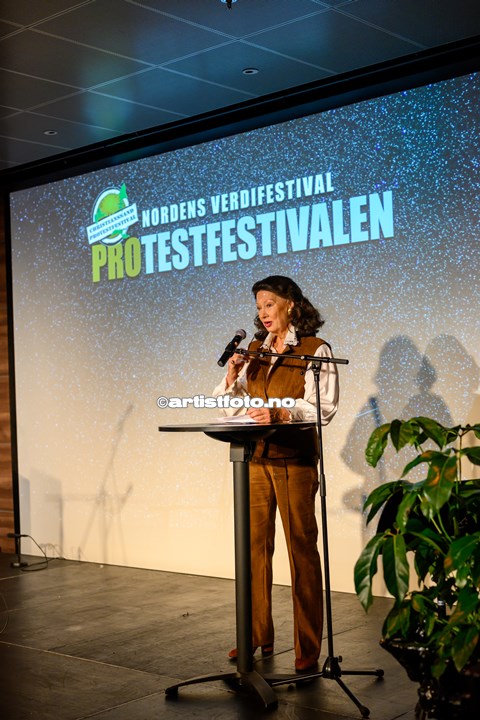 Åse Kleveland på Protestfestivalen 2020 , Kristiansand. Foto: Svein Erik Nomeland