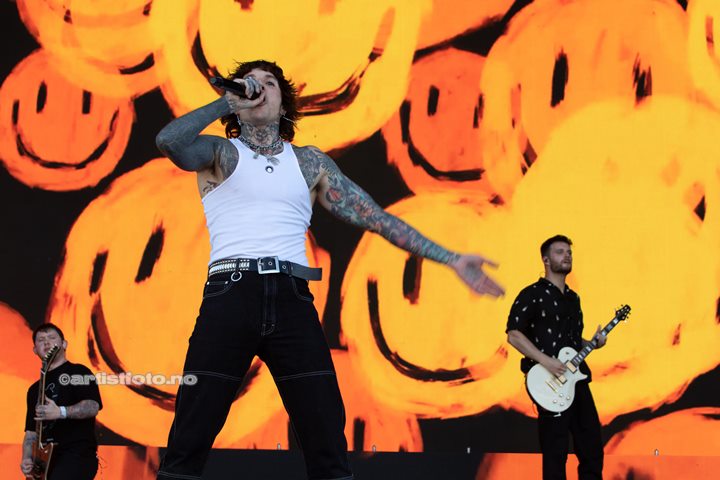 Bring me the Horizon på Tons of Rock 2022. Foto: Millie Steinsdóttir Leirvik