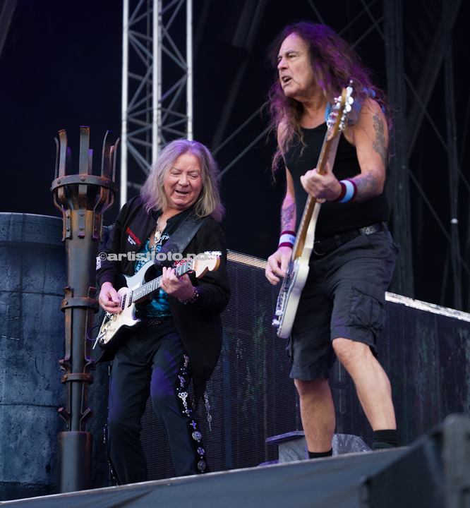 Fra venstre: Michael Murray, Steve Harris, Iron Maiden, Lyse Arena, Stavanger. Foto: Svein Erik Nomeland