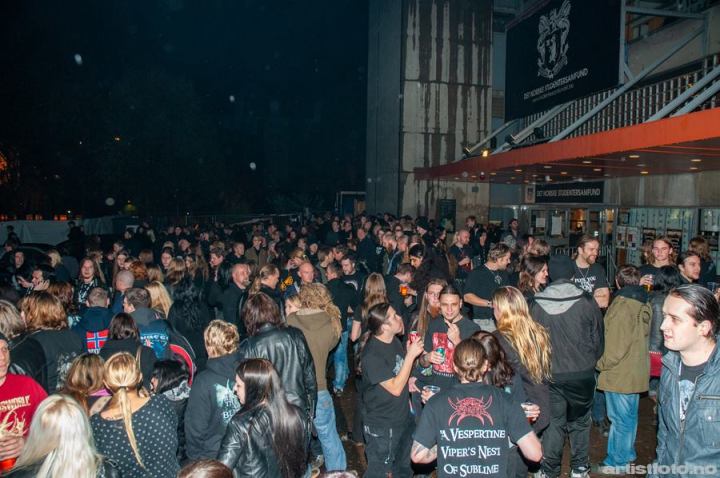 Brannalarm under lydprøve til Immortal, Screamfest 2008, Oslo. Foto: Svein Erik Nomeland