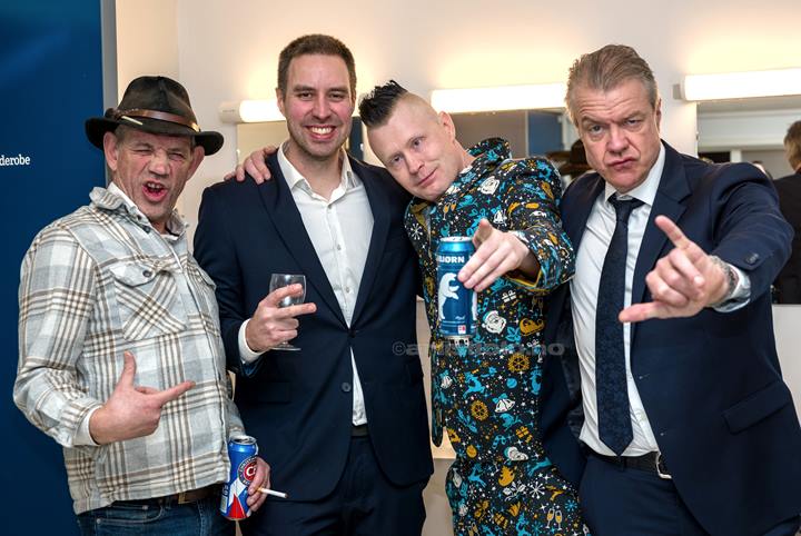 Fra venstre, backstage: Lothepus, DJ KAK, John Victor Senland og Alex Rosén. Foto: Svein Erik Nomeland