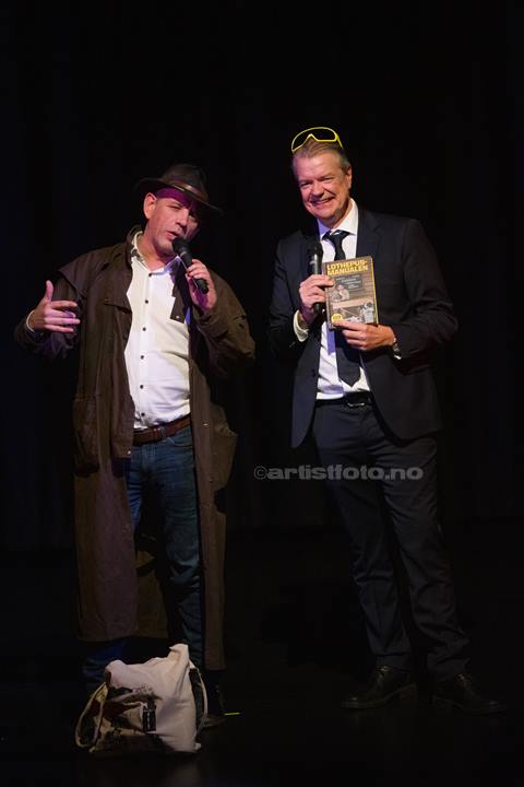 Fra venstre: Lothepus, Alex Rosén. DJ KAK, Kvinesdal Kulturhus. Foto: Svein Erik Nomeland