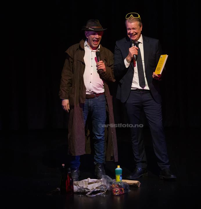 Fra venstre: Lothepus, Alex Rosén. DJ KAK, Kvinesdal Kulturhus. Foto: Svein Erik Nomeland