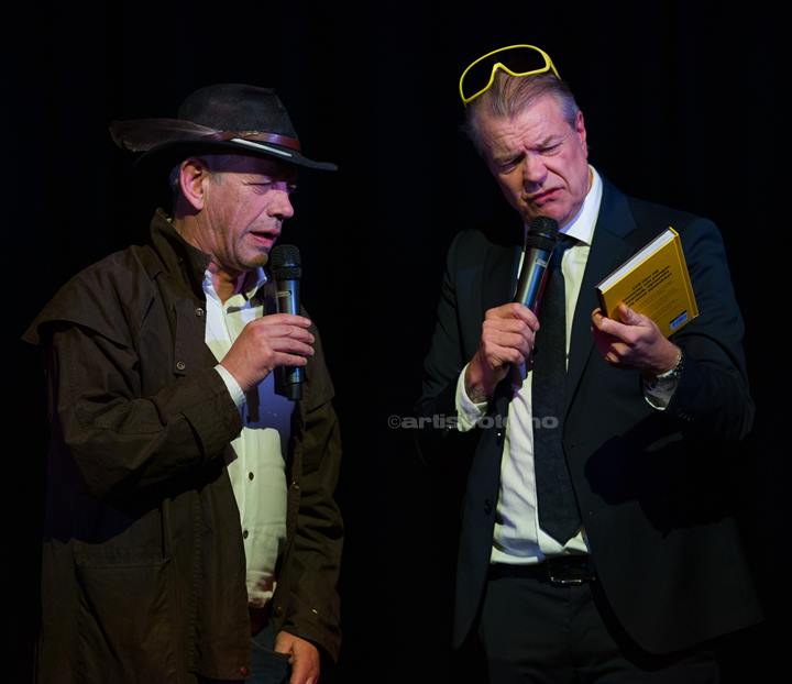 Fra venstre: Lothepus, Alex Rosén. DJ KAK, Kvinesdal Kulturhus. Foto: Svein Erik Nomeland