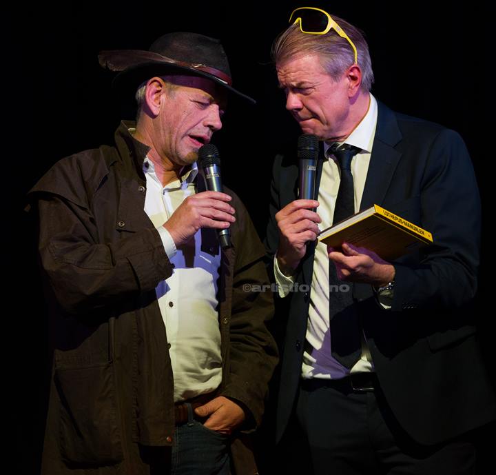 Fra venstre: Lothepus, Alex Rosén. DJ KAK, Kvinesdal Kulturhus. Foto: Svein Erik Nomeland