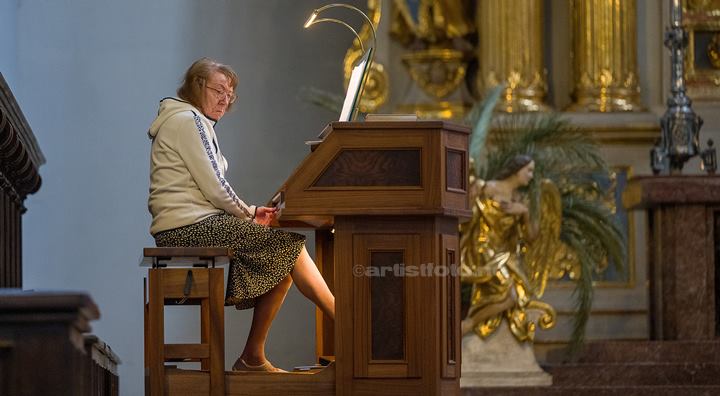 Ms Dauscher, Atem Pause i St. Michael kirken, München, Tyskland. Foto: Svein Erik Nomeland
