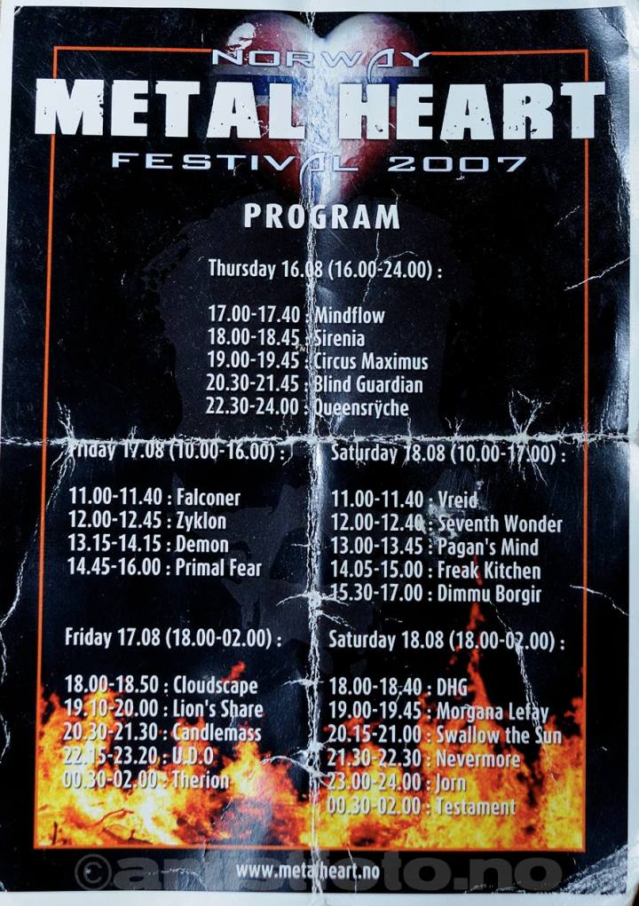 Metal Heart Festival 2007 program